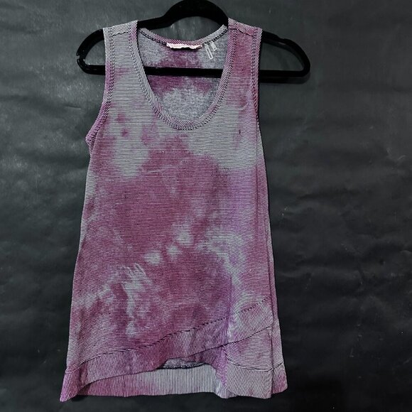 Soft Surroundings Size XS Tie Dye Tank Sleeveless Blue Striped Tunic Shirt - Picture 1 of 4
